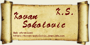 Kovan Sokolović vizit kartica